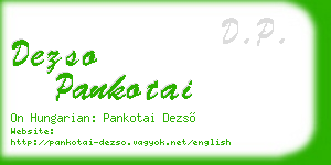 dezso pankotai business card