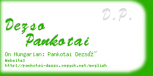 dezso pankotai business card